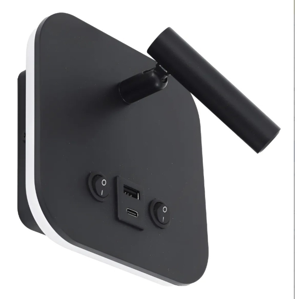 Arandela Slim Leya Gaya 7w 3000k Com Usb Tipo C Bivolt 7722