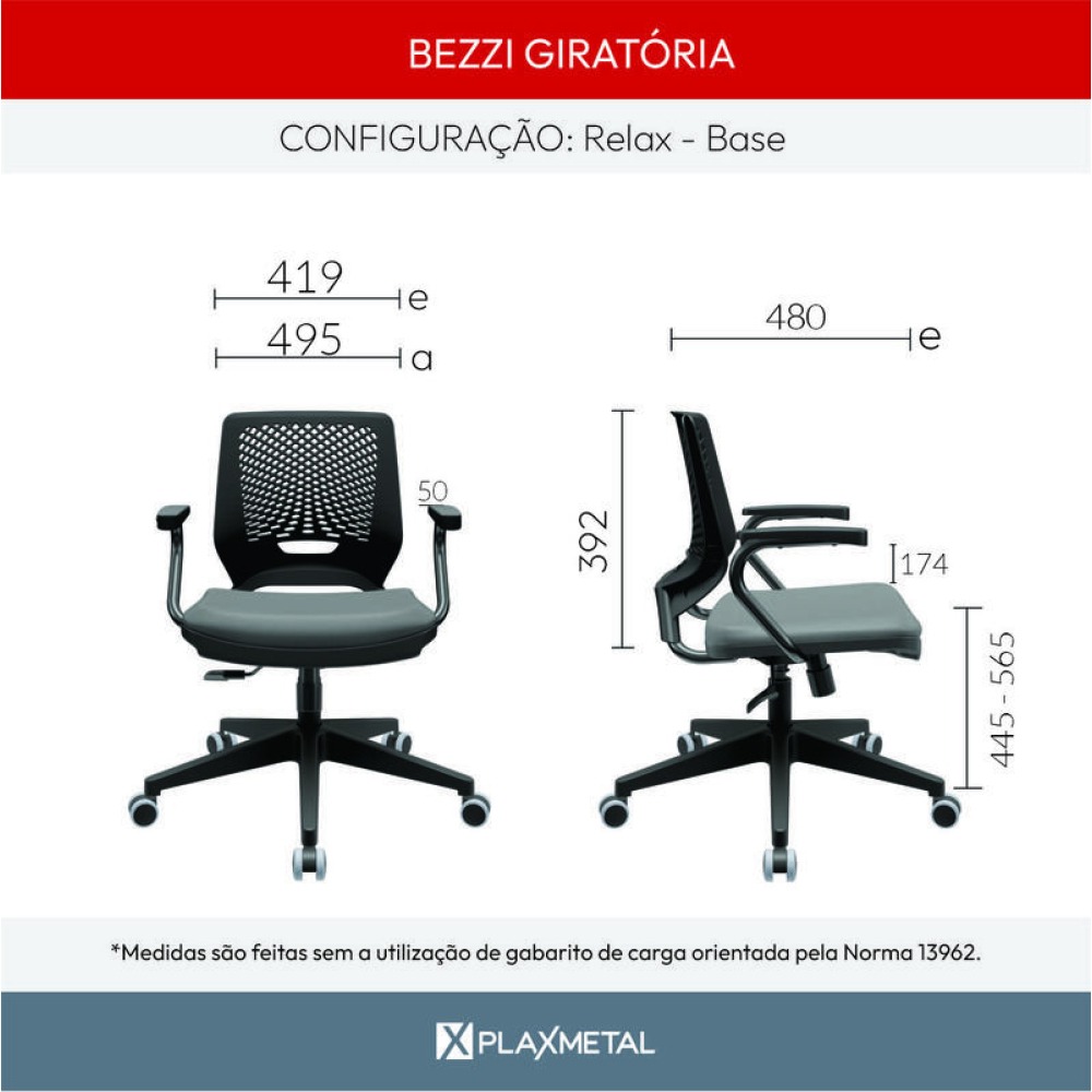 Cadeira Giratória Beezi 82000 Base Piramidal Cadeira Giratória Beezi 82000 Base Piramidal