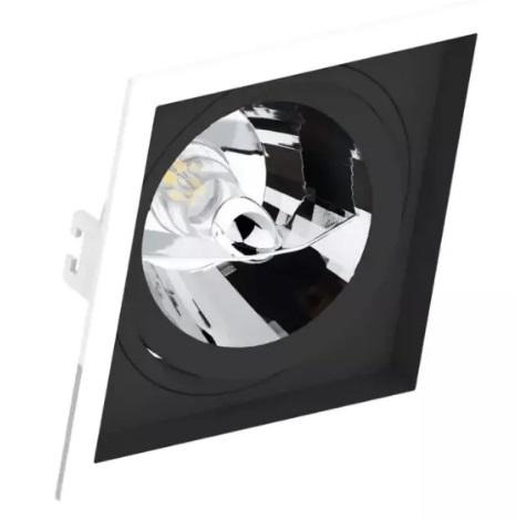 EMBUTIDO AR111 QUADRADO RECUADO DIRECIONÁVEL TERMOPLÁSTICO BRANCO COM FUNDO PRETO EMBUTIDO AR111 QUADRADO RECUADO DIRECIONÁVEL TERMOPLÁSTICO BRANCO COM FUNDO PRETO