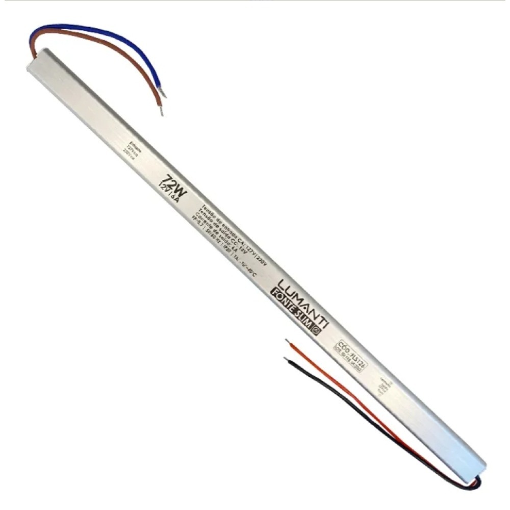 Fonte Slim Led 12v 6a 72w Bivolt Lumanti Linear Iluminação