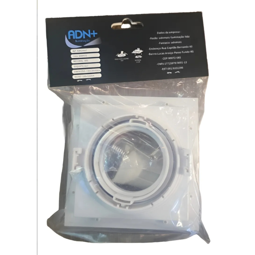 Kit 05un - Spot Embutir Par20 Recuado Branco Quadrado 12cm 127/220v 