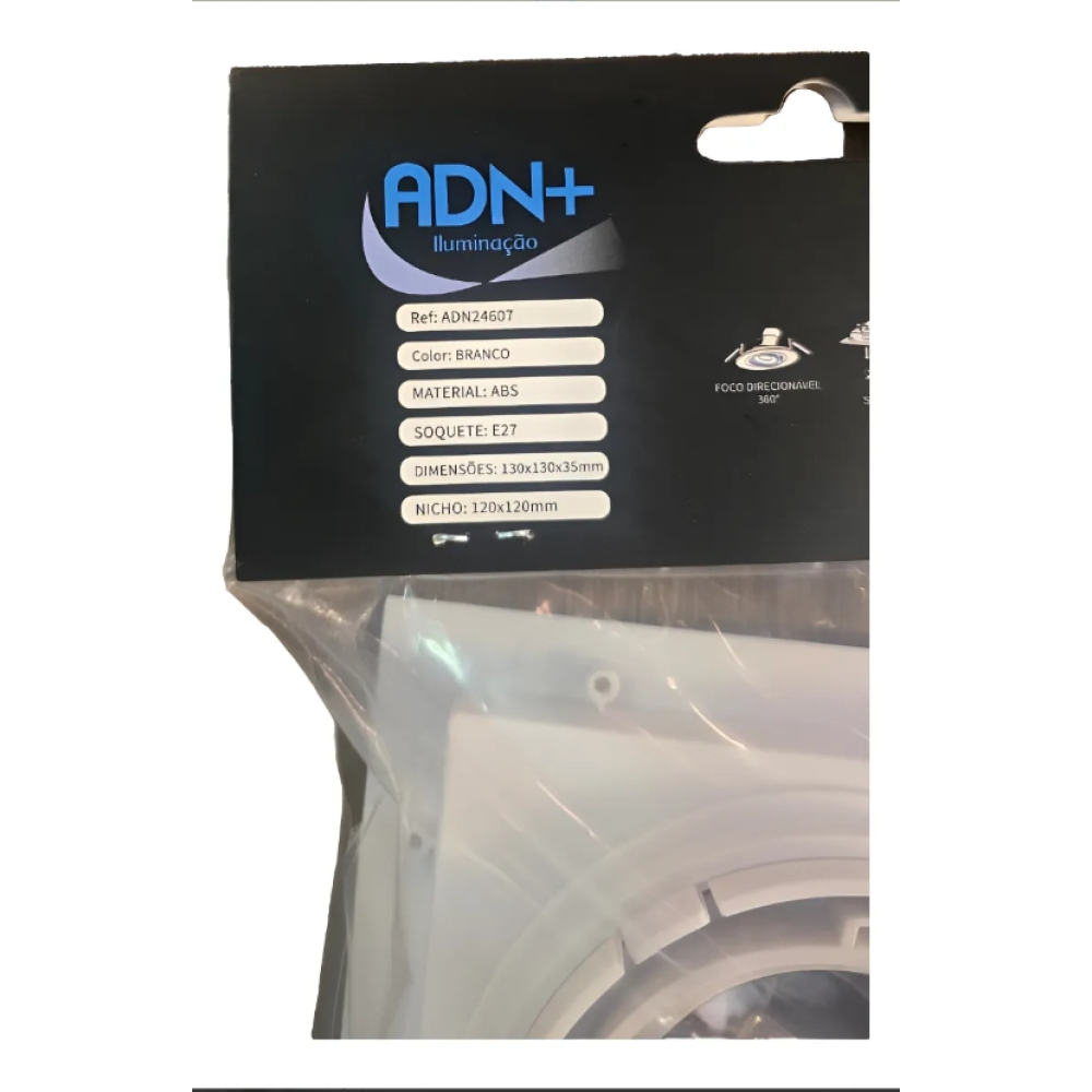 Kit 05un - Spot Embutir Par20 Recuado Branco Quadrado 12cm 127/220v 