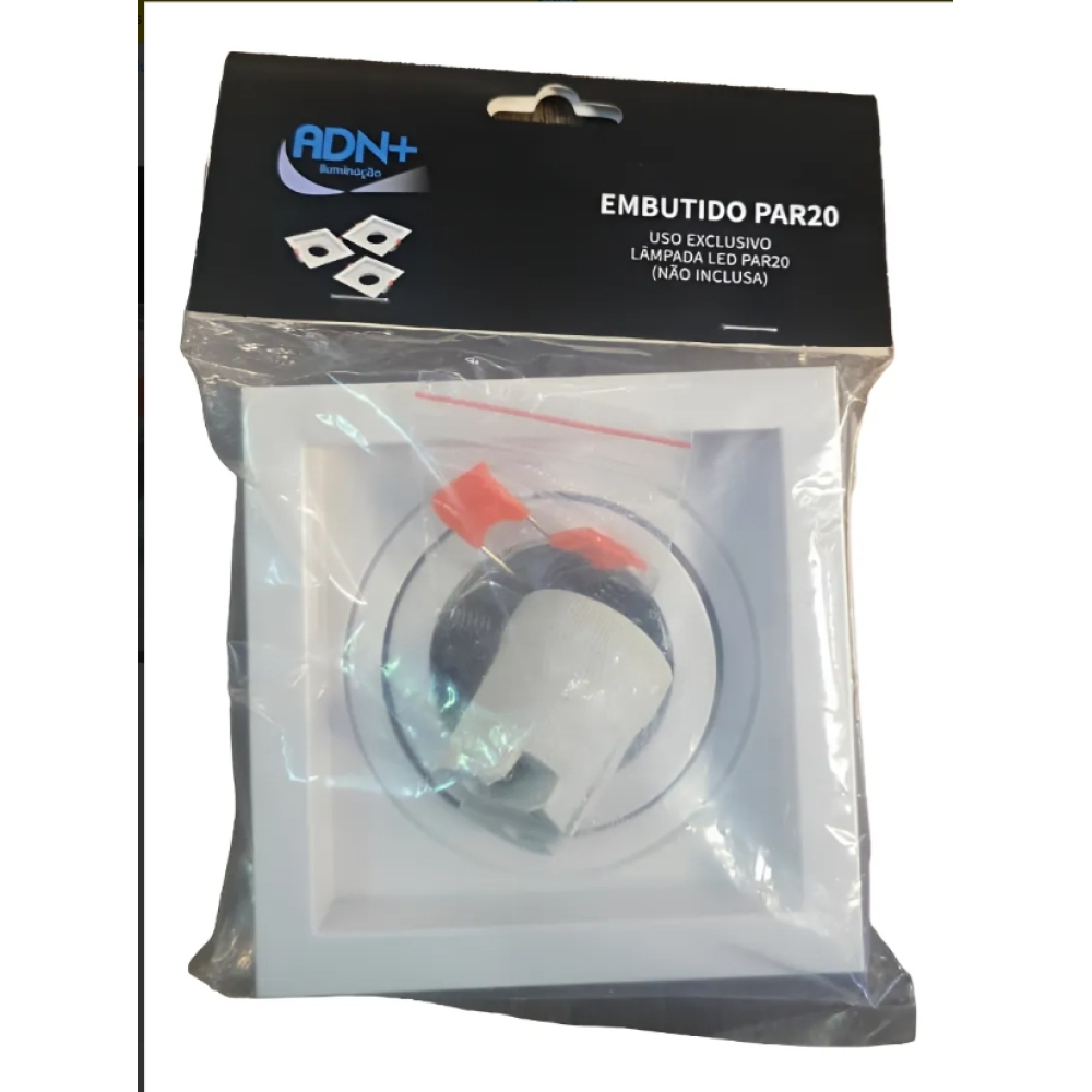 Kit 05un - Spot Embutir Par20 Recuado Branco Quadrado 12cm 127/220v 