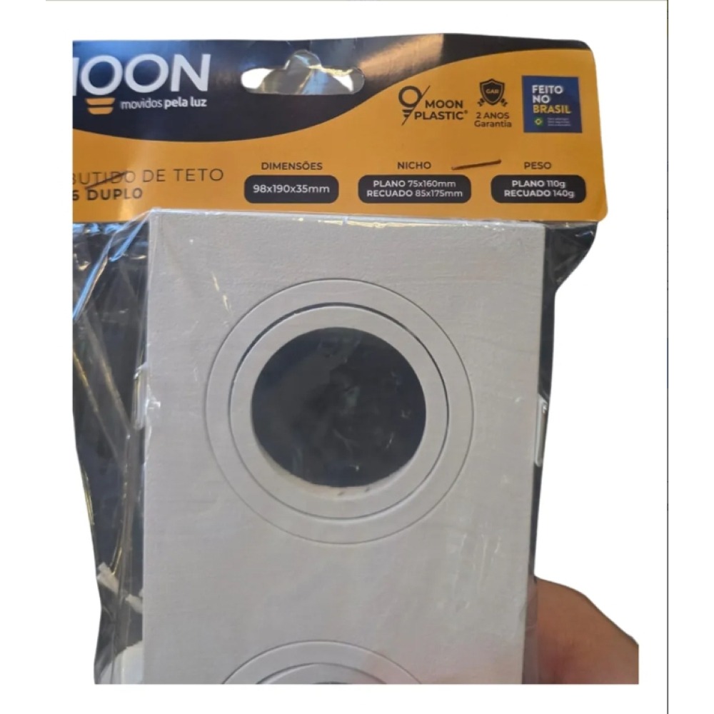 Kit 5un - Spot Embutir Face Plano Duplo Mr16 Branco Moon 220v Branco Kit 5un - Spot Embutir Face Plano Duplo Mr16 Branco Moon 220v Branco