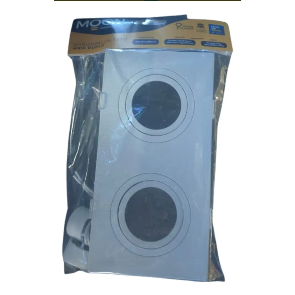 Kit 5un - Spot Embutir Face Plano Duplo Mr16 Branco Moon 220v Branco Kit 5un - Spot Embutir Face Plano Duplo Mr16 Branco Moon 220v Branco