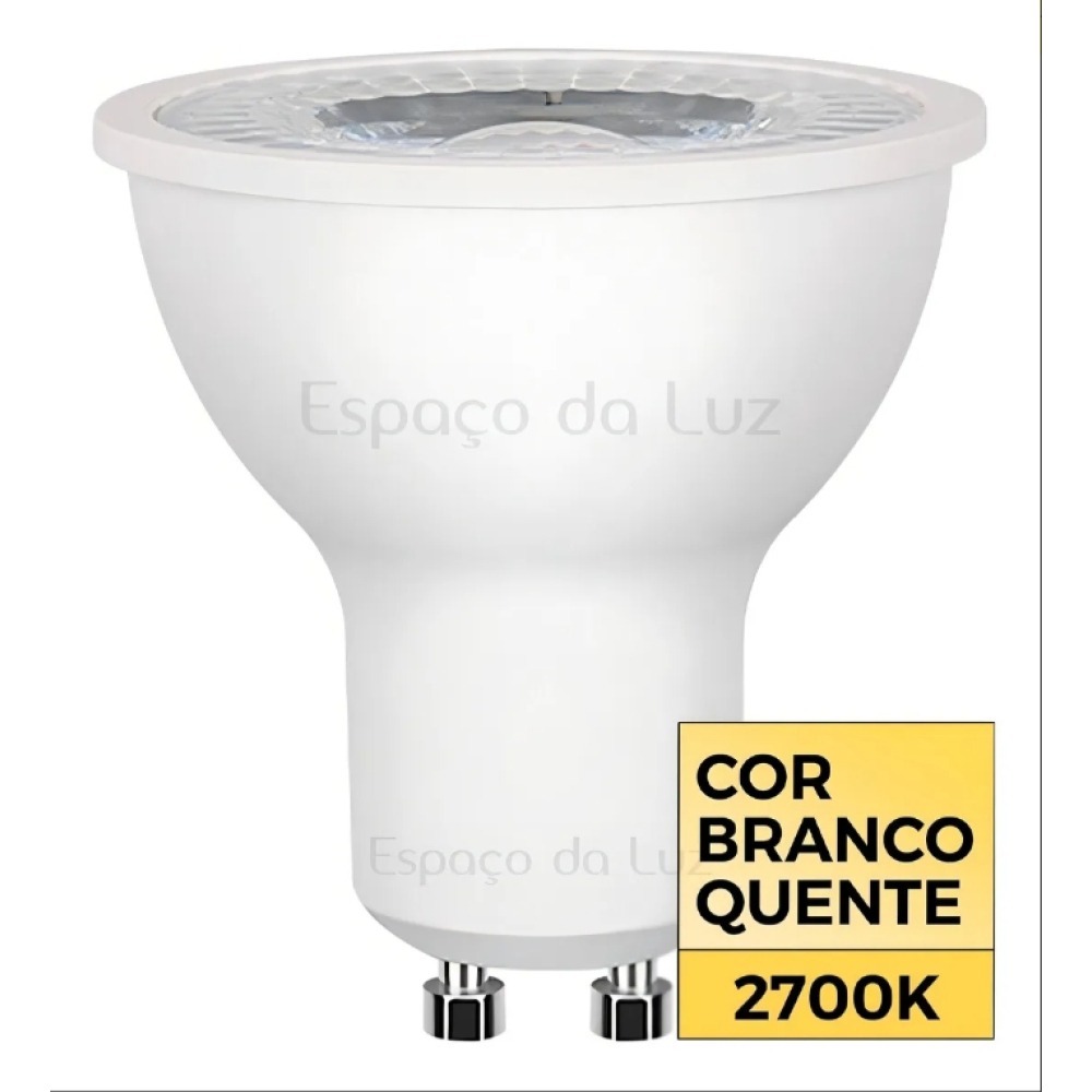 Lâmpada Dicroica Super Led Mr16 7w Bivolt Gu10 Branco Quente Cor Da Luz Branco Quente | 2700k Voltagem Bivolt | 127v - 220v Lâmpada Dicroica Super Led Mr16 7w Bivolt Gu10 Branco Quente Cor Da Luz Branco Quente | 2700k Voltagem Bivolt | 127v - 220v
