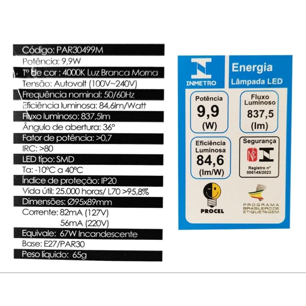 Lâmpada Led Par30 Branca Morna 4000k Autovolt - Lumanti Cor Da Luz Branco-neutro 127/220v Lâmpada Led Par30 Branca Morna 4000k Autovolt - Lumanti Cor Da Luz Branco-neutro 127/220v