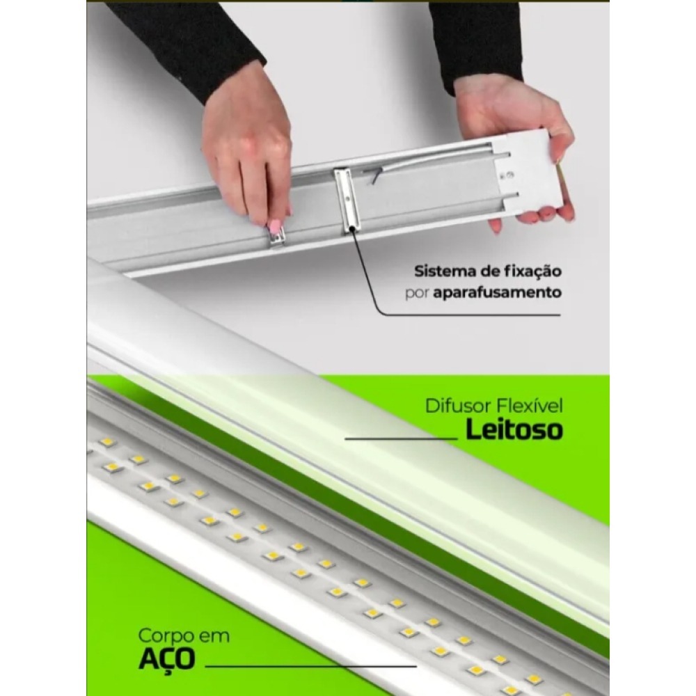 Luminária De Teto Linear Lumanti Lsf69 6500k 9w 800lumens 30cm Luminária De Teto Linear Lumanti Lsf69 6500k 9w 800lumens 30cm