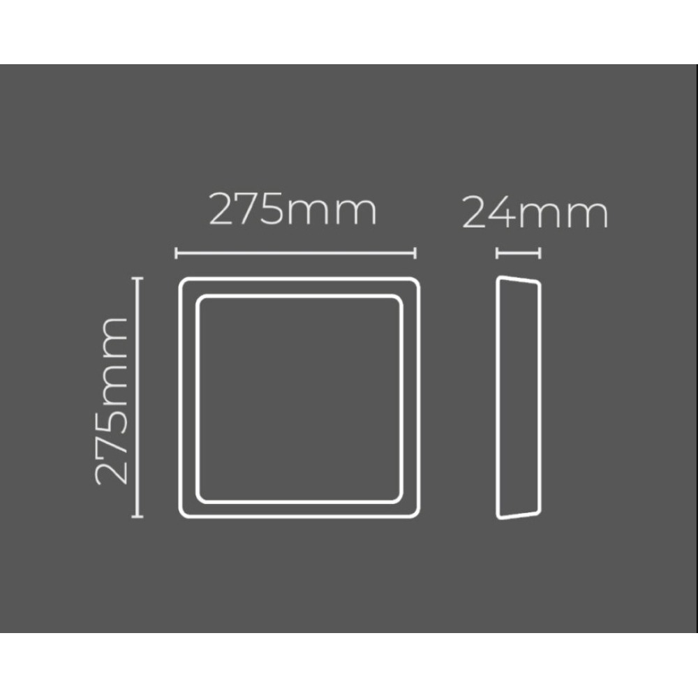 Luminária Led Flat Lumanti 6500k 24w 27,5x27,5cm 1800lm Branco Sobrepor 
