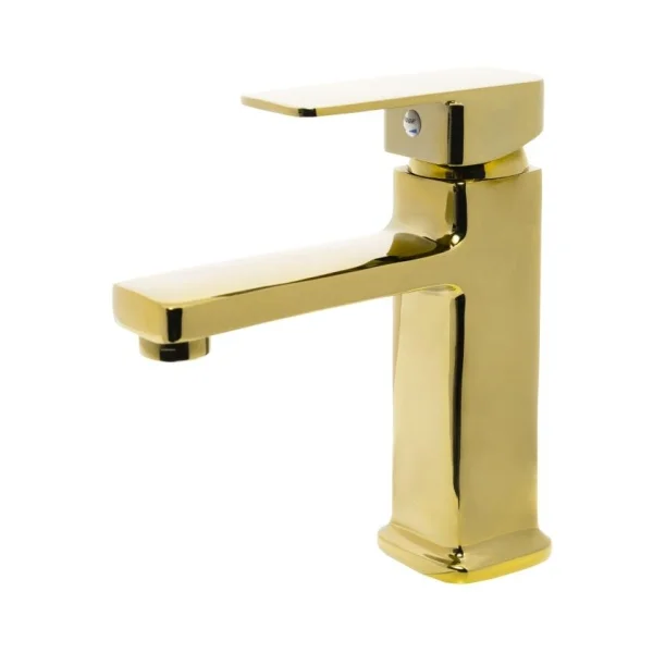 Misturador Monocomando Lavatorio Bancada Quadrado Baixo Ferrara Dourado 9205220 Pevilon