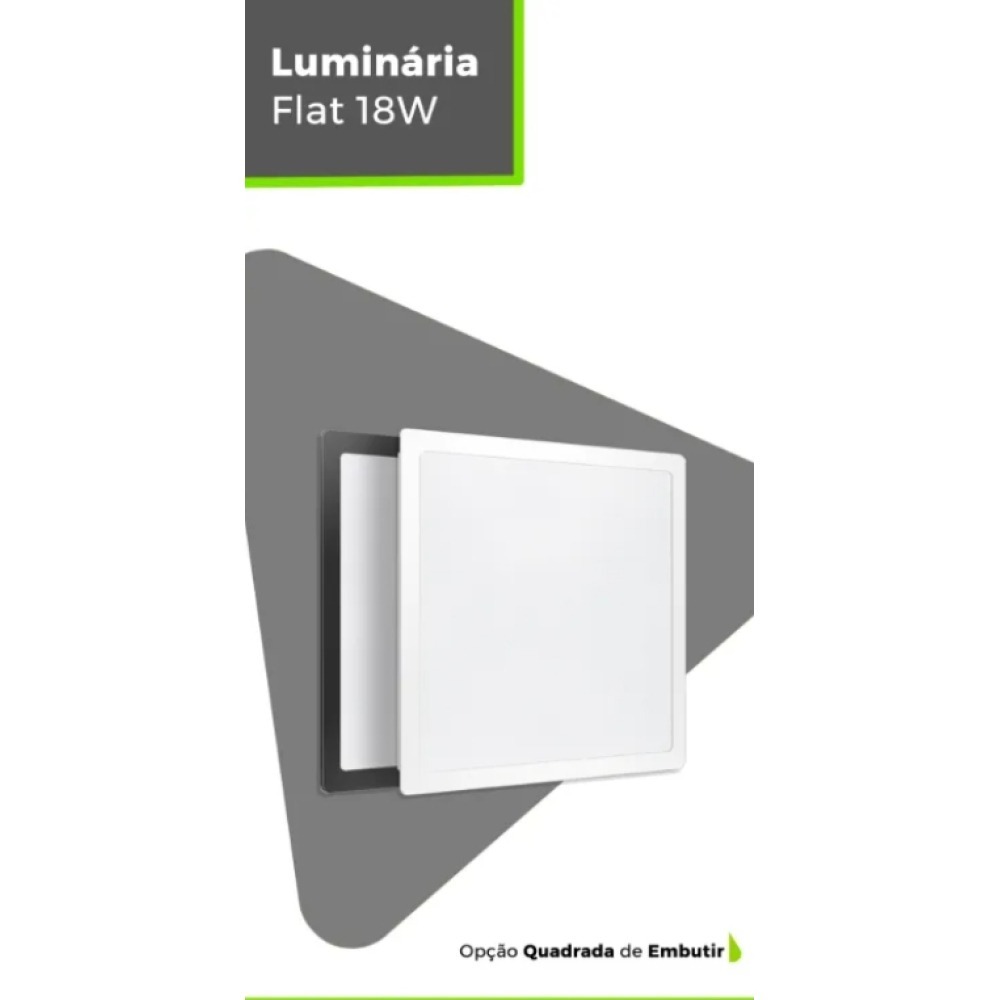 Painel Led Embutir Quadrado Branco 18w 6500k Lumanti 21x21cm - Branco