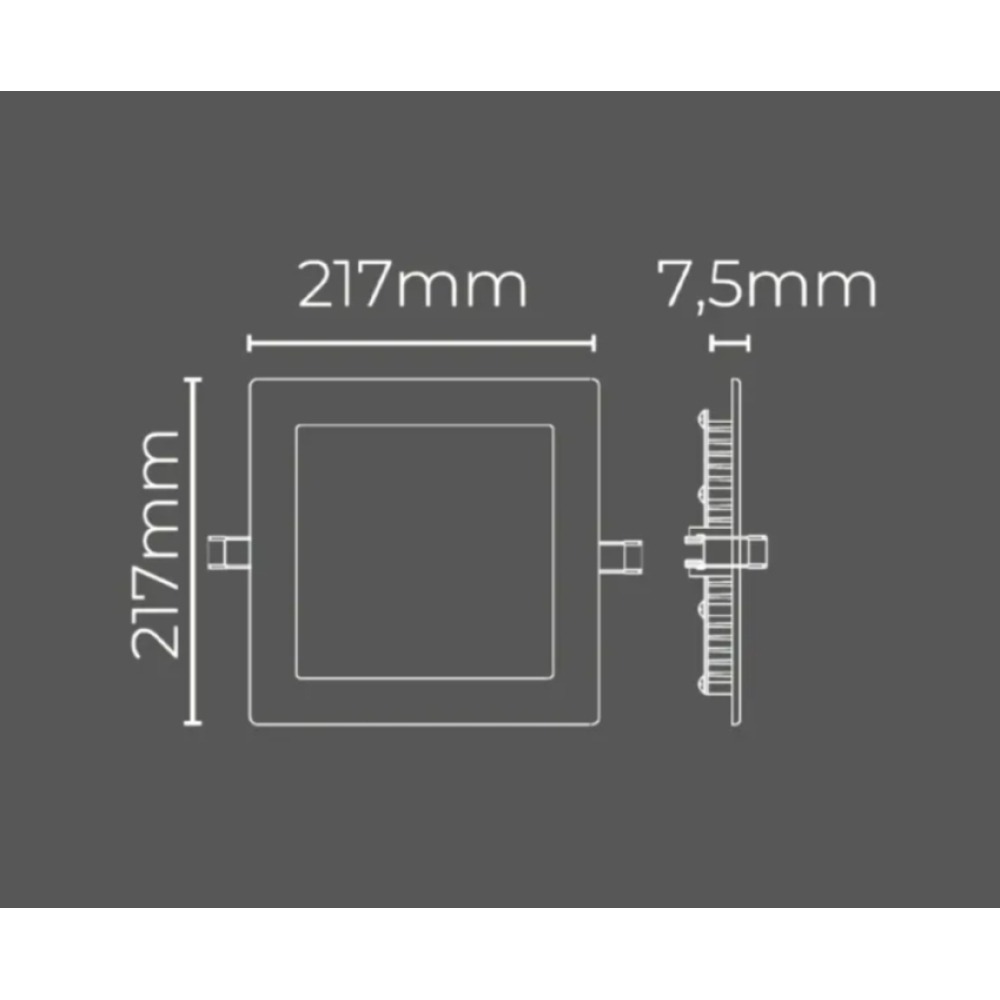 Painel Led Embutir Quadrado Branco 18w 6500k Lumanti 21x21cm - Branco
