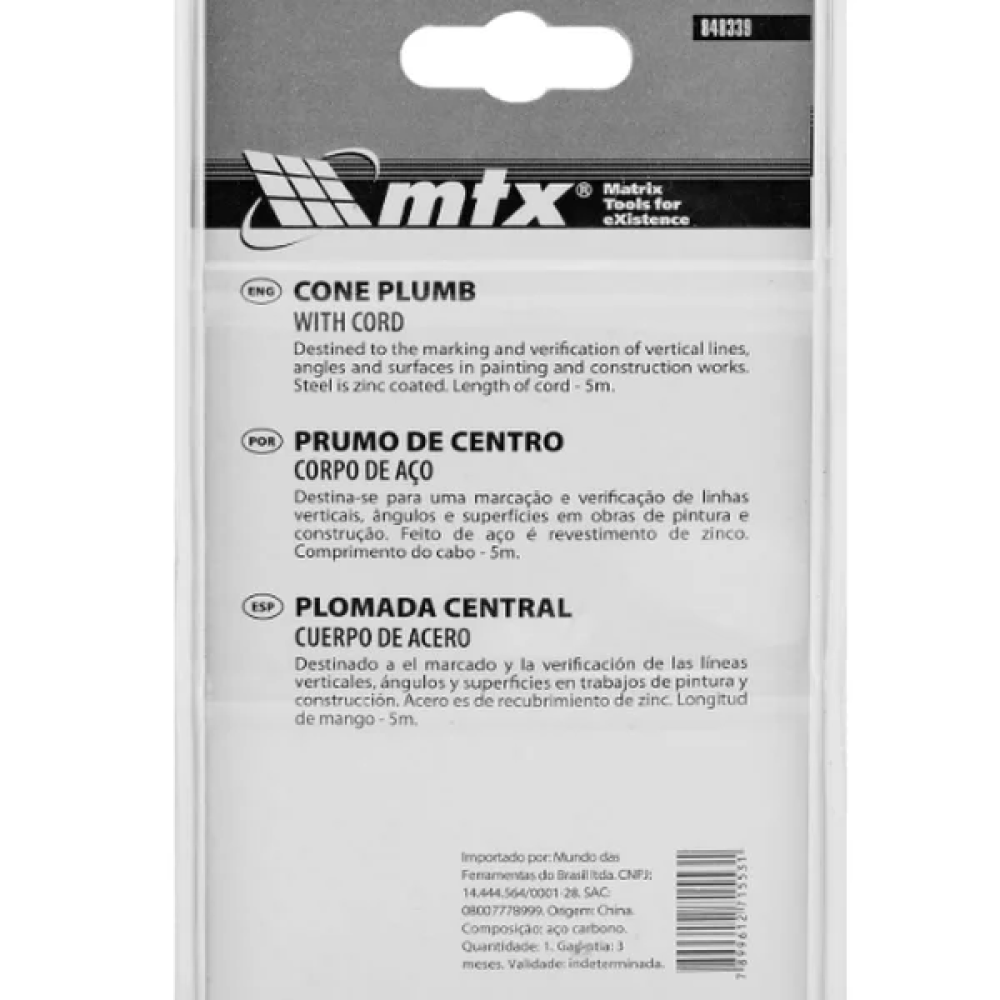Prumo de Centro 300g MTX ToolsWorld