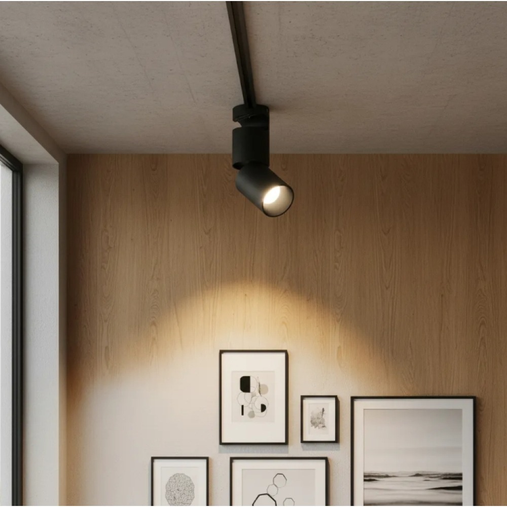 Spot 360 Encaixe Central Preto Gaya 9w 2700k 24v 7520 Irc90