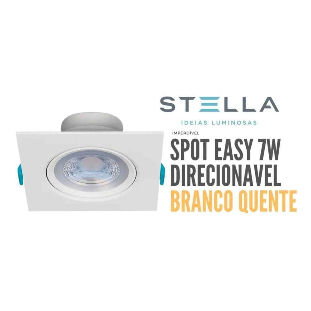 Spot Embutido Led Easy Stella Par20 7w Branco Quente Direcionável Sth7920/30 Amarelo 3000k Bivolt - Branco