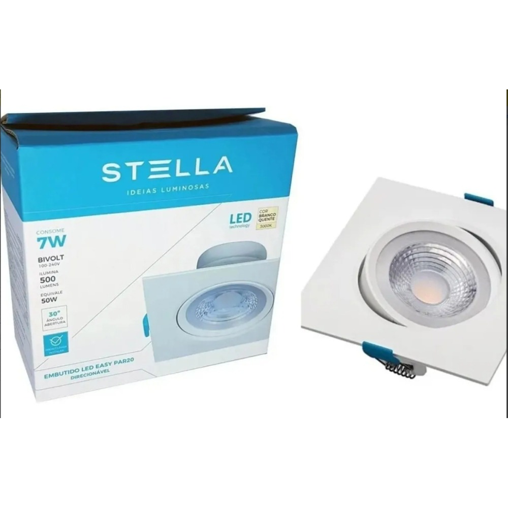 Spot Embutido Led Easy Stella Par20 7w Branco Quente Direcionável Sth7920/30 Amarelo 3000k Bivolt - Branco