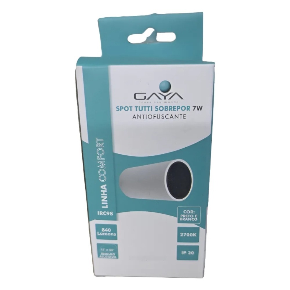 Spot Led Tutti Branco Sobrepor 7w 2700k Gaya Ip20 Irc98 Spot Led Tutti Branco Sobrepor 7w 2700k Gaya Ip20 Irc98