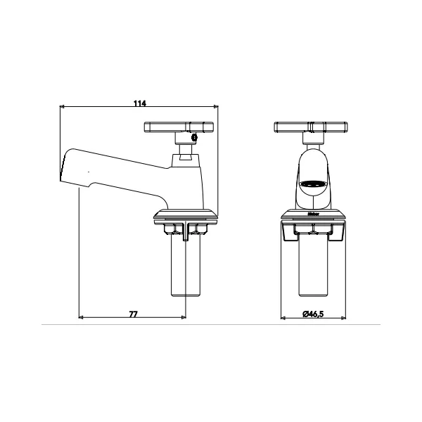 Torneira Lavatório Bancada Bica Baixa 1192 C15 SP 1/4 V Meber Meber Torneira Lavatório Bancada Bica Baixa 1192 C15 SP 1/4 V Meber Meber
