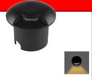 BALIZADOR DE SOLO LED REDONDO PRETO 1W 3000K