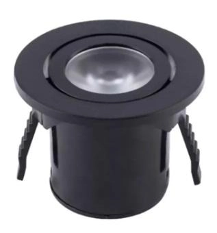 EMBUTIDO LED REDONDO MINI DIRECIONÁVEL PRETO 1W 3000K