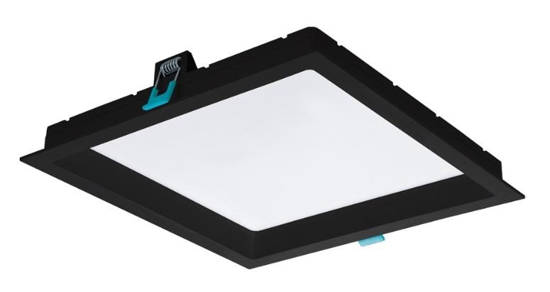 EMBUTIDO PRETO LED DEEP RECUADO 22W 4000K QUADRADO POLICARBONATO BIVOLT