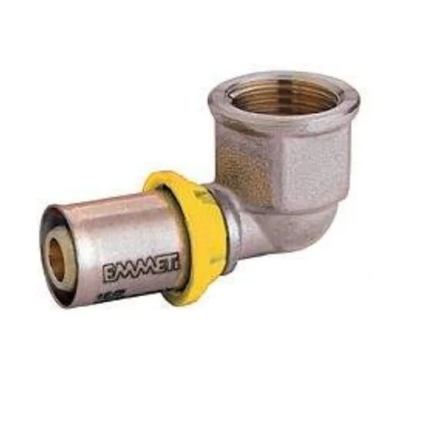Joelho Femea Para Gas 20MM X 3/4 Prensar Emmeti