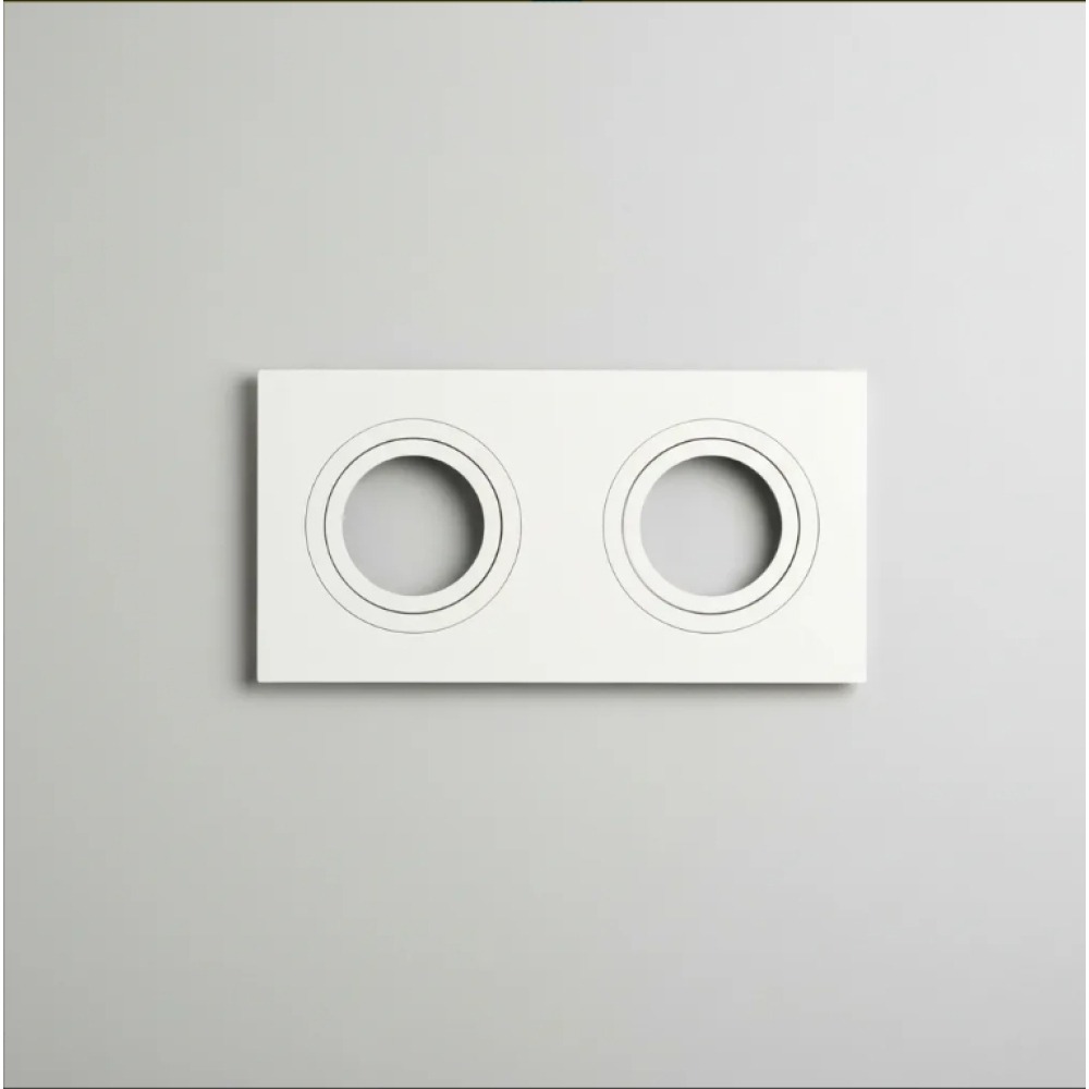 Kit 5un - Spot Embutir Face Plano Duplo Mr16 Branco Moon 220v Branco