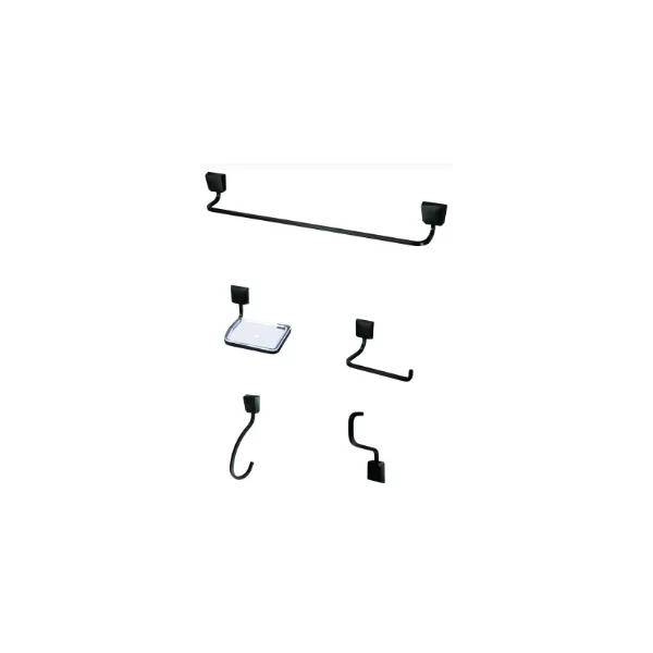 Kit Banheiro 5 Peças Origami C 39 Preto Matte Meber Meber