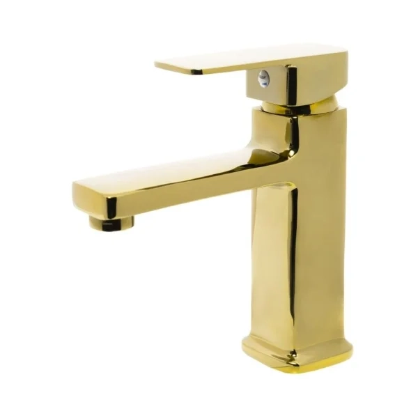 Misturador Monocomando Lavatorio Bancada Quadrado Baixo Ferrara Dourado 9205220 Pevilon