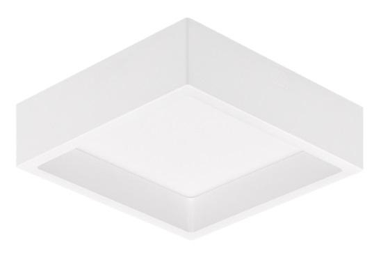 PLAFON DE SOBREPOR LED DEEP RECUADO 12W 3000K QUADRADO BRANCO POLICARBONATO BIVOLT
