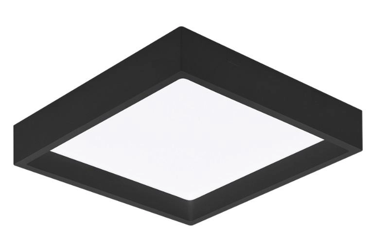 PLAFON DE SOBREPOR LED DEEP RECUADO 22W 4000K QUADRADO PRETO POLICARBONATO BIVOLT