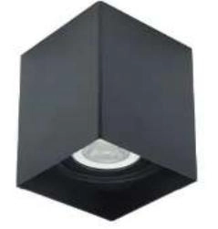 SPOT CAIXA QUADRADO PRETO DIRECIONÁVEL 1XMR16 GU10