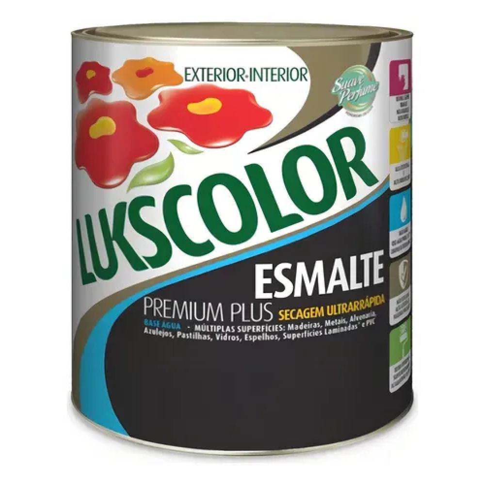 Tinta Esmalte Base Água Branco Brilhante 3,6 Litros Lukscolor